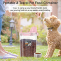 ODOMU Dog Cat Food Storage Container, Pet Food Container Airtight with Large Spout & Cup, BPA-Free Plastic Food Dispenser for Pet Food, Bird Seed, Rice, Flour - Pink 2.5-5lb (1 pack)