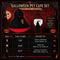 Small Dog Halloween Costumes - Adjustable Dog Cat Wizard Costume,Pet Hooded Cape Glasses Necktie Set,Puppy Kitten Hallow