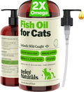Deley Naturals Wild Caught Fish Oil for Cats with 2X Omega - Cat Fish Oil with Highest EPA & DHA Potency - Omega 3 for Cats for Shedding, Skin, Coat, Joints, Heart and Immune System - Made in the USA