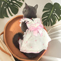 Dog Dresses for Small Dogs Girl Female Dog Cat Clothes Dress Cute Cotton Extra Summer Clothes Bow Decor Printed Love Bir