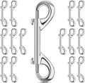 ERKOON 15 Pack Heavy Duty Snap Hooks Double Sided Clips for Hanging Horse Tack Sling Feed Buckets Dog Leash Collar Key C