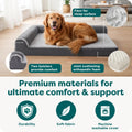 Furhaven Orthopedic Dog Bed for Large Dogs w/ Removable Bolsters & Washable Cover, For Dogs Up to 95 lbs - Two-Tone Plus