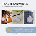 Collapsible Dog Bowls 2-Pack, Portable Travel Dog Bowl with Carabiner, Food-Grade Silicone Pet Bowl for Hiking, Walking (Macaron Blue and Violet)