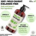 Deley Naturals Fish Oil for Dogs - Itch Relief for Dogs with Omega 3 6 9 for Skin, Joints, Heart and Brain Health - Icelandic Omega 3 Fish Oil for Dogs Skin Irritation - 32oz Omega Oil Made in USA
