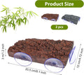 2-Pack Turtle Basking Platform, Basking Rock for Turtle Tank with Suction Cups, Bark & Stone Design Resin Tortoise Climb