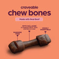 Chewsday, Dog Treats, Rawhide Free Chew Bones, 3 Count, Real Ingredients
