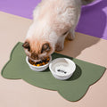 Cat Food Mat, Silicone Non Slip Dog Bowl Mat Waterproof Cat Feeding Mat Stop Food Spills and Water Messes Out to Floor P