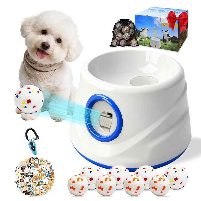 MICZG Automatic Ball Launcher for Dogs, Dog Ball Launcher Interactive Toy with 3 Adjustable Distances, Indoor Outdoor Dog Ball Thrower with 8 Balls(2.3