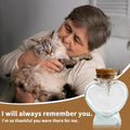 COSOWO Pet Hair Keepsake Bottle for Dogs & Cats, Memorial Glass Bottle with Heart Design, Includes 2 Silver Accessories, Pet Fur Keepsake for Pet Loss Remembrance, Heart Shape