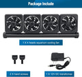 Aquarium Fan 2 3 4 Heads, Aquarium Chillers Cooling Fan Adjustable Fish Tank Cooling Fan with 2 Wind Speed Fan for Water