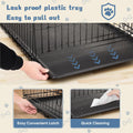 DUMOS Dog Crate, 24 Inch Small Single Door Dog Cage with Plastic Leak-Proof Pan Tray, Folding Metal Wire Pet Kennel for Indoor, Outdoor, Travel, Black