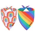 ADOGGYGO Rainbow Dog Bandana, Multi Size Offered, Rainbow Bandanas for Medium Large Dogs Pets (Large)