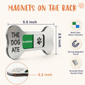 Dog Feeding Reminder Supplies with Magnet, Bone-Shaped Design Brushed Silver, Acrylic Pet Nursing Schedule for Breakfast
