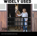 Horse Stall Guard, 57 x 18 Inch Adjustable Nylon Black Mesh Gate for Horses