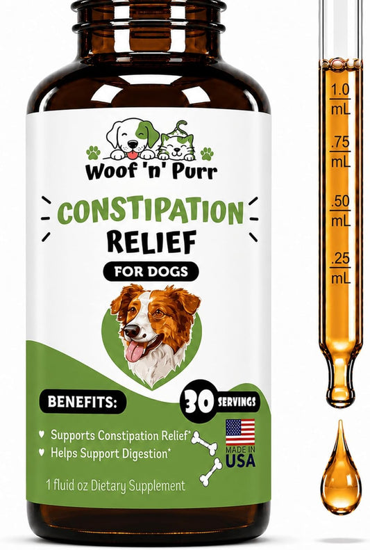 Constipation Relief for Dogs - Dog Constipation Relief - Dog Constipation - Dog Laxative for Constipation - Dog Laxative - Laxative for Dogs - Dog Laxative for Blockage - 1 fl oz - Bacon Flavor