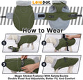 Lelepet Dog Coats for Large Dogs Waterproof Dog Jacket with Adjustable Fit