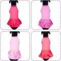 4PCS Dog Dresses Pink XXL Solid Color Sleeveless Skirt Dog Sundress