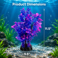 Mipukbay Purple Aquarium Plants - Artificial Plastic Fish Tank Decor, Realistic Ornament Safe for Fish & Shrimp, Low-Mai