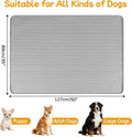 Dog Food Mat 50" x 35" Large Silicone Mat with Raised Edge Gray