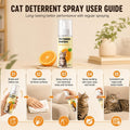2Pcs Cat Deterrent Spray, Natural Anti-Scratch Cat Spray for Cats & Kittens, Orange Scent Cat Repellent Spray to Protect