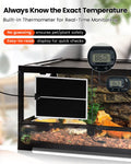 MQ Reptile Terrarium Heat Pad with LCD Digital Aquarium Thermometer, 5.5 x 6in Power Adjustment Under Tank Heater Mat fo