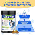 Flea and Tick Protection for Dogs-200 Natural Soft Chewable Fleas Ticks Pests Defense Supplement Supports Skin Coat Immu