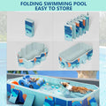 102" Foldable Dog Bathing Pool, Non-Inflatable Collapsible Pet Bath Tub for Large Dogs, 4-Layer PVC, Non-Slip Base, Quic