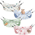 Nuogo 4 Pcs Guinea Pig Rat Hammock for Cage, Pale Color, Summer