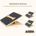 Dog Ramp for Stairs,2 Pack Adjustable Foldable Wooden Pet Steps Senior Dogs