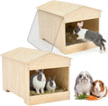 2 Pcs Wooden Rabbit Nesting Box 16 x 11 x 11in Hideout for Hutches and Pens