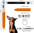 Irilatrue 2 Pack Dog Whistle Set, Adjustable Ultrasonic Silent Dog Training Whistle with Lanyard for Stop Barking & Recall (Black & Orange)