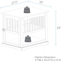 Casual Home Wooden Indoor Dog Crate House Kennel End Table Night Stand Furniture with Lockable Latch for Small to Medium