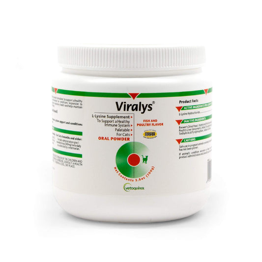 Vetoquinol Viralys - Lysine Supplement for Cats & Kittens - Supports Eye Wellness, Respiratory Health & Immune Strength - Flavored Oral Powder for Easy Feeding & Daily Use - 100 Grams