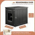 Rabbit Hideout Small Animal Habitat,Litter Box Enclosure Resin Weatherproof Black Bunny House, Multi-Functional Small Pe