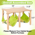 Alphatool Guinea Pig Hammock with Natural Wooden Stand, 16 x 11.8 x 9.5 in