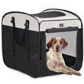 DONORO Dog Kennels and Crates for Medium Dogs, Portable Pop Up Indoor Pet Cage with Sturdy Wire Frame, Collapsible Travel Crate Soft Sided Cat Bag Escape Proof (Black, 28.0" L x 18.0" W x 22.0" H)