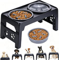 LALOBLUE Collapsible Dog Bowls Raised Elevated Adjust Stand
