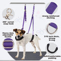 Dog Grooming Belly Strap - 3PCS Grooming Restraint Set Adjustable Belly Band Loops Strap with Padded Support & Loop Extension Straps Pet Grooming Harness Kit for Dogs (Voilet)