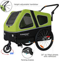 DOGGYHUT® S-Line XL Pet Bike Trailer & Stroller for Large Dogs Up to 100 lbs, Folding Dog Cart with Shock-Absorbing Susp