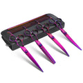 JASON Dog Grooming Scissors Set - Professional 6 in 1 Dog Shears Kit - 6.5" Thinning, 7" Straight, 7" Up-Curved, 7" Down-curved Scissors and Comb for Cat Pet with Adjustable Screw (Purple) Gift