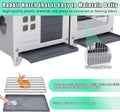 Rabbit Hutch Indoor & Outdoor with Extended Play Area, Plastic Rabbit Hutch with Sloped Roof Drainage, Panoramic Windows