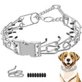 Toptakeit Pinch Prong Collar for Large Medium Small Dogs, Stainless Steel Choke Collar for Dogs with Qucik Release Buckle