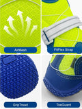 Huafly Dog Shoes Tension Knob-Twist-Lock Dog Boots&Paw Protectors Blue 4pcs