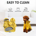 Morezi Dog Zip Up Raincoat with Reflective Buttons, Rain/Water Resistant, Adjustable Drawstring, Removable Hood, Raincoats with Legs 8lbs to 80lbs Available - Y
