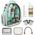 Rypet Bird Carrier Backpack Parrot Portable Breathable Bag Pet Bird Lightweight Travel Cage with Standing Perch and Stainless Steel Tray（Mint Green）