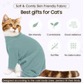 DENTRUN Cat Clothes for Hair Control with Hair Sticky Fabric - Soft Recovery Suit & Breathable Lint-Resistant Cat Sweater for Cats Only, Kitten Onesie Pajamas, L, Deep Blue