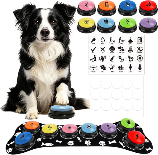 Dog Buttons for Communication, 8 Pack Recordable Dog Talking Buttons