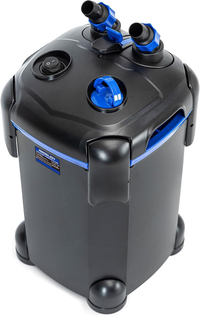 AMOSIJOY Ultra-Quiet Canister Filter for Large Fish Tanks and Aquariums