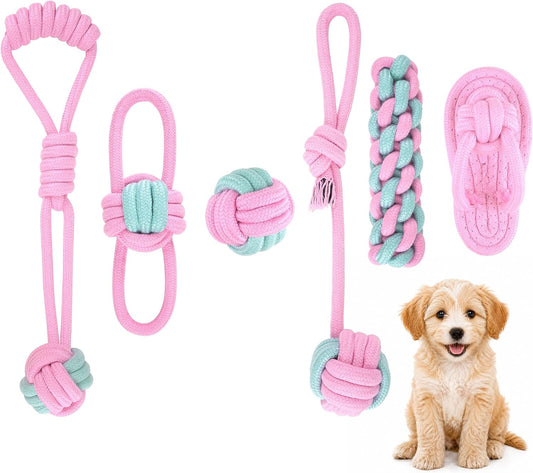 Dog Rope Toys for Puppies & Small Dogs, 6 Pack Cotton Toys
