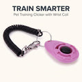 Jinshining 1pc Pink Clicker Easy to Use with Button Dog Training Accessories Strong and Long-Lasting,Training and Behavior Aids
